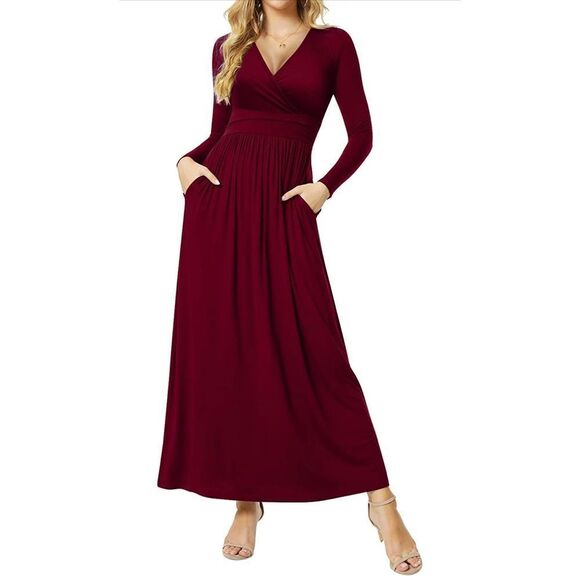 NEW Empire Waist Super soft Maxi Dress Casual Pockets L 12/14 - Picture 1 of 5